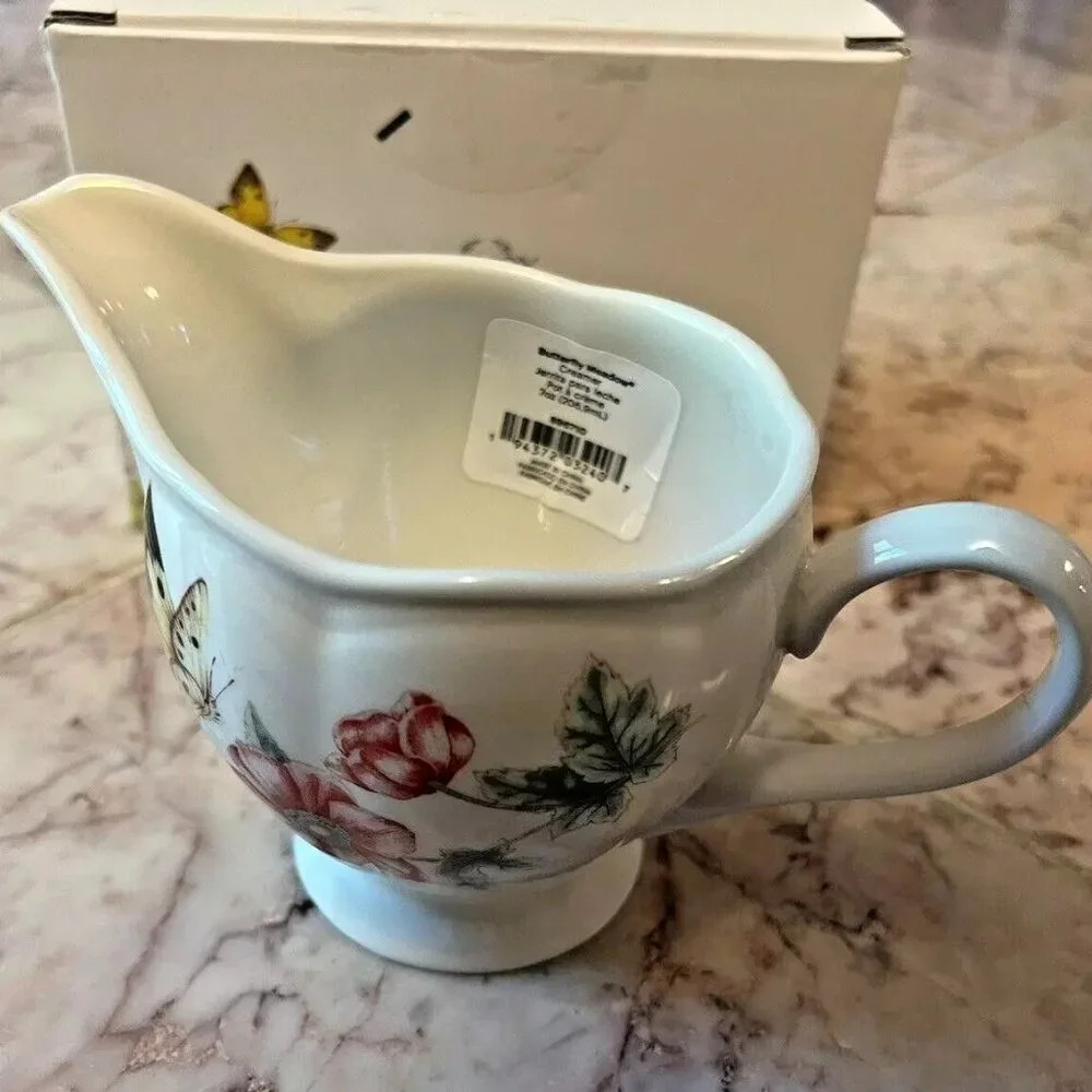 NEW Lenox Butterfly Meadow Collection 7oz Creamer Jar / Mini Pitcher